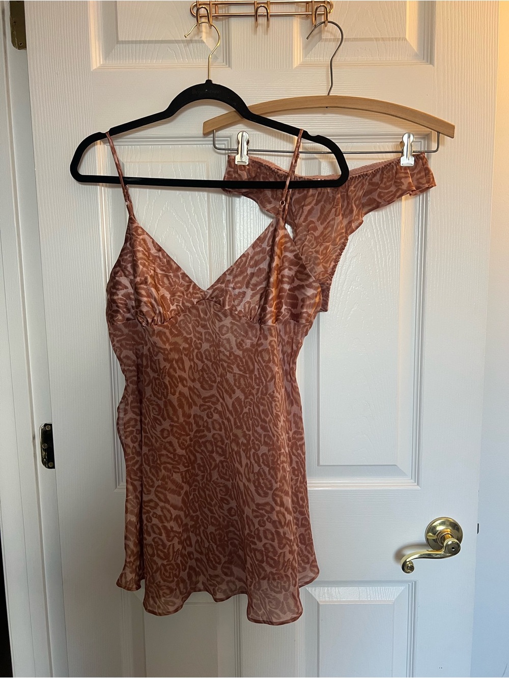 Vintage 2000 Victoria’s Secret Pink Leopard Print Slip Set
